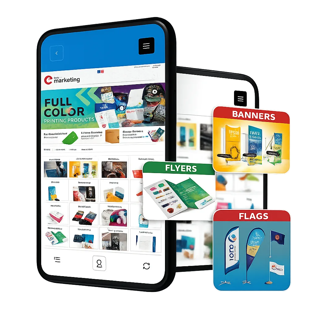 Full color printing products — banners, flyers and flags
